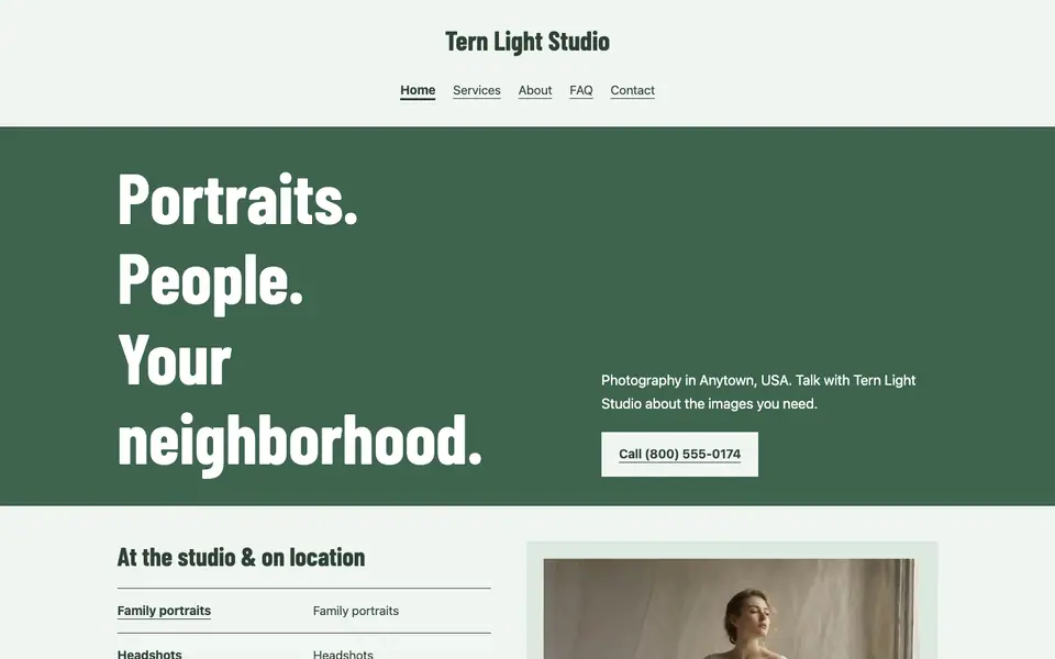 Look 3, Studio window sign: sample home page on a computer