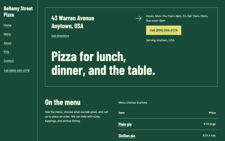 Look 1, Street wayfinding: sample home page on a computer