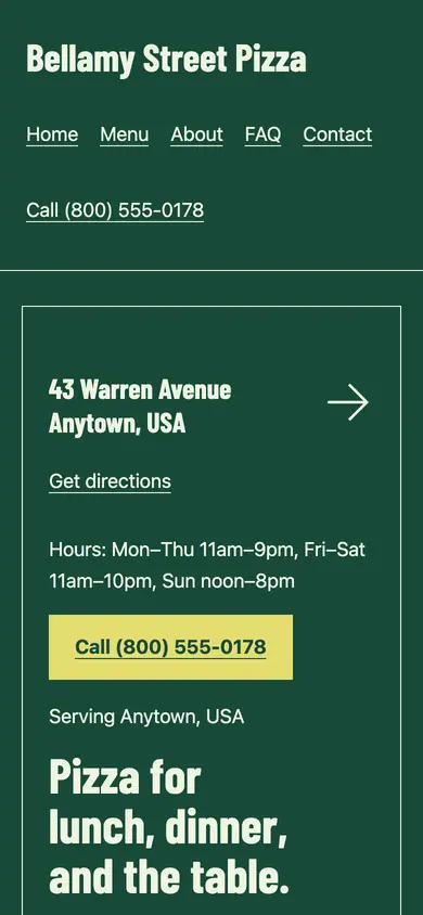 Look 1, Street wayfinding: sample home page on a phone