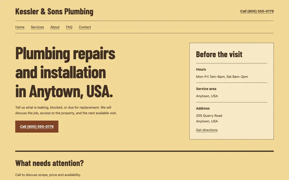 Look 1, Counter job ticket: sample home page on a computer