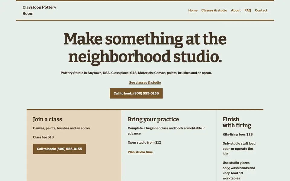 Look 3, Class and firing workbench: sample home page on a computer