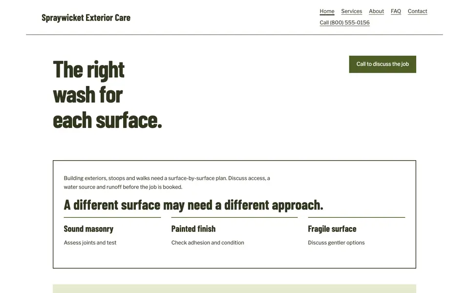 Look 3, Surface method board: sample home page on a computer