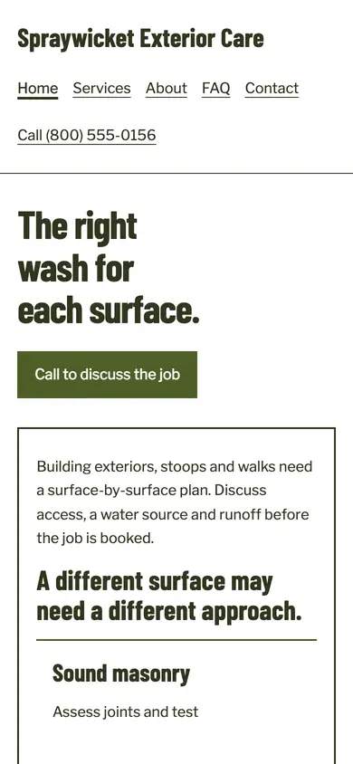 Look 3, Surface method board: sample home page on a phone