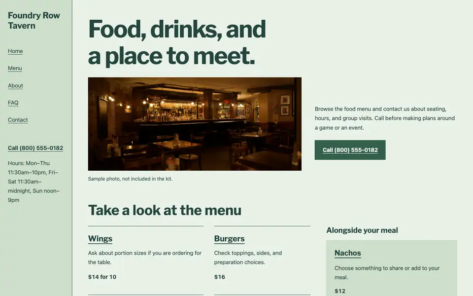 Look 3, Pub garden leaflet: sample home page on a computer