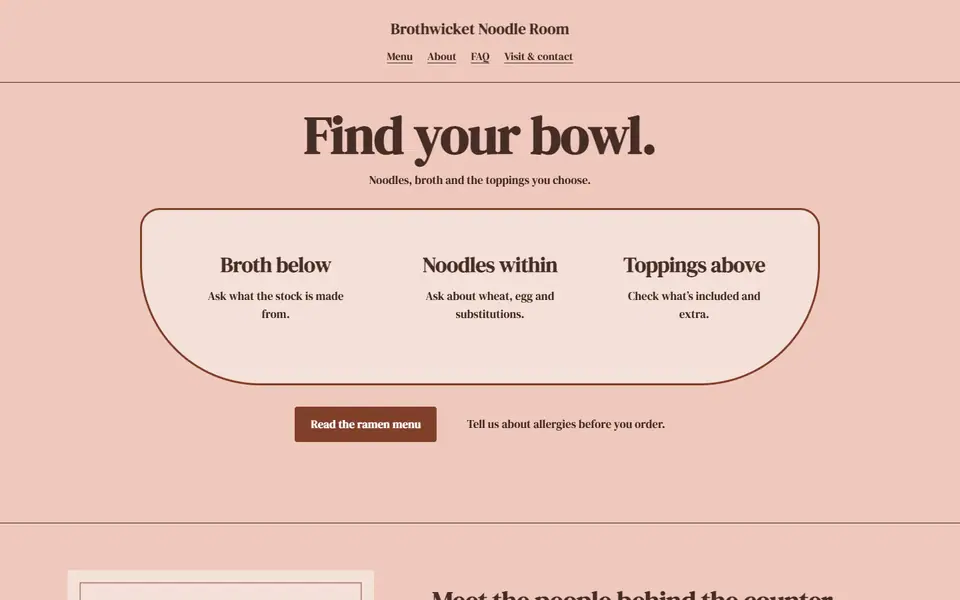 Look 2, Bowl assembly map: sample home page on a computer