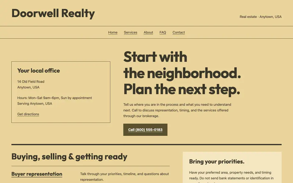 Look 2, Neighborhood block guide: sample home page on a computer