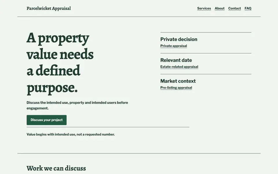 Look 1, Assignment purpose matrix: sample home page on a computer