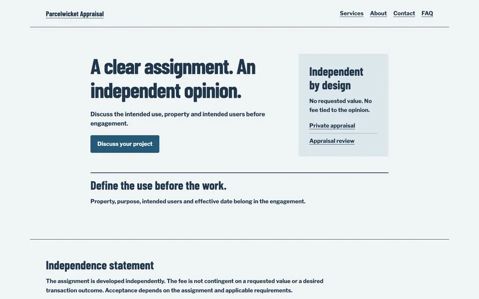 Look 3, Independence engagement letter: sample home page on a computer