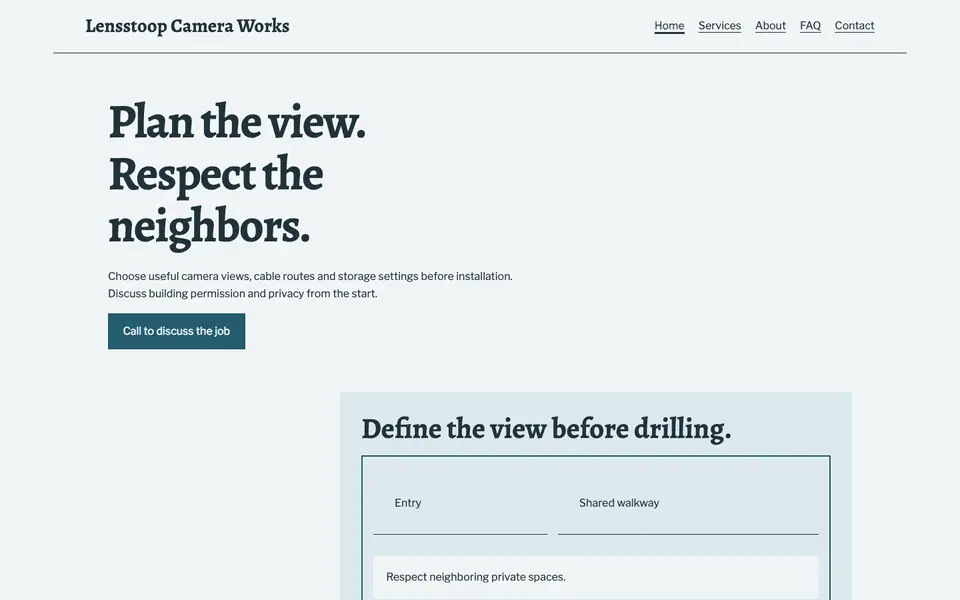 Look 1, Coverage plan: sample home page on a computer
