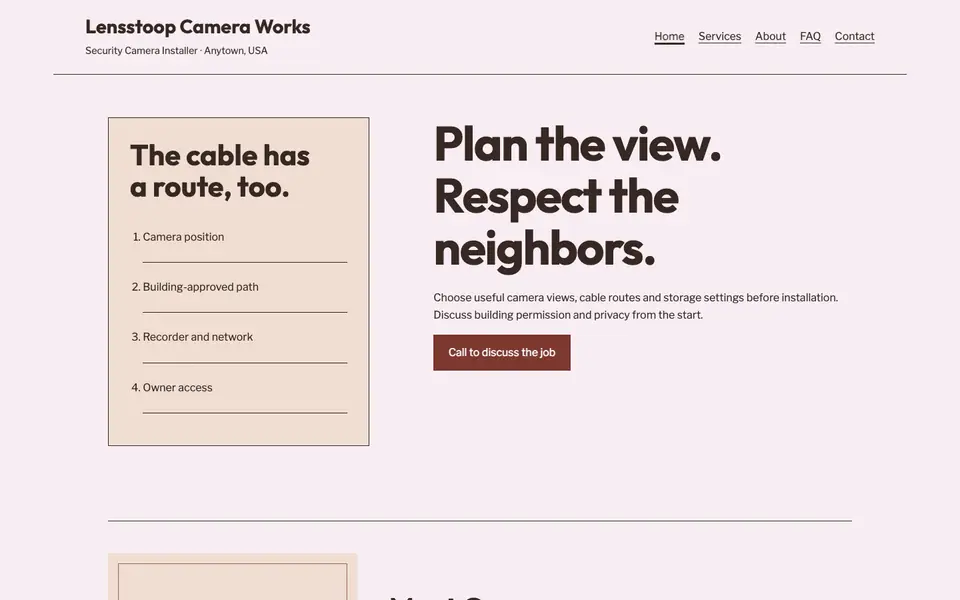 Look 2, Cable pathway: sample home page on a computer