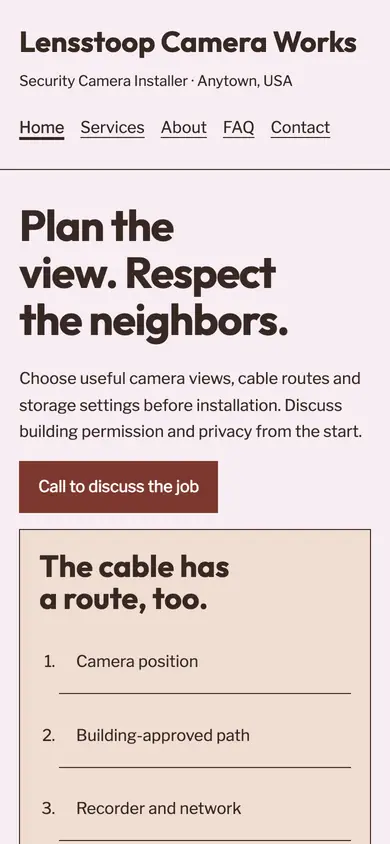 Look 2, Cable pathway: sample home page on a phone