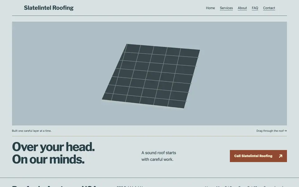 Look 1, Shingle Wave: sample home page on a computer