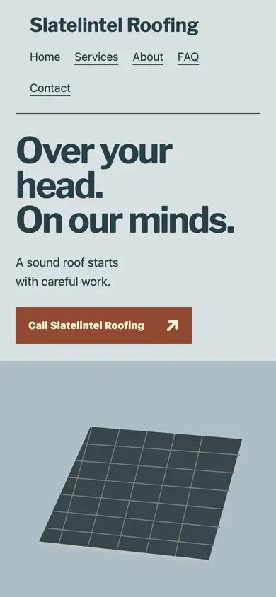 Look 1, Shingle Wave: sample home page on a phone