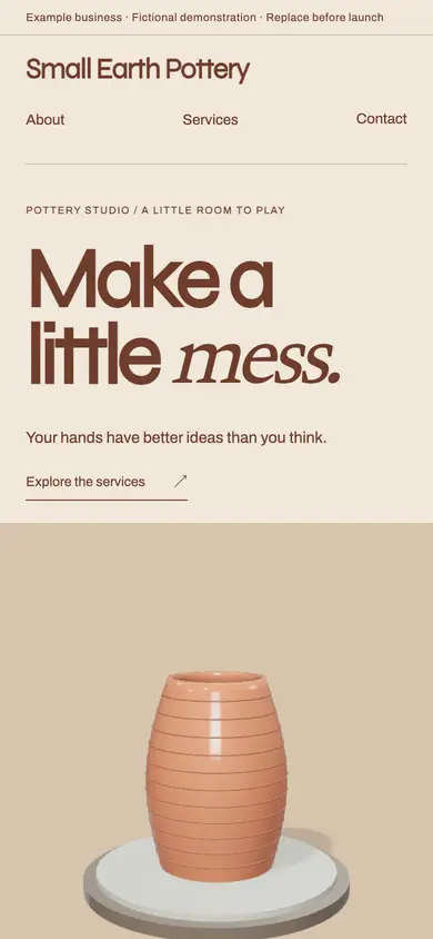 Look 1, Small Earth: sample home page on a phone