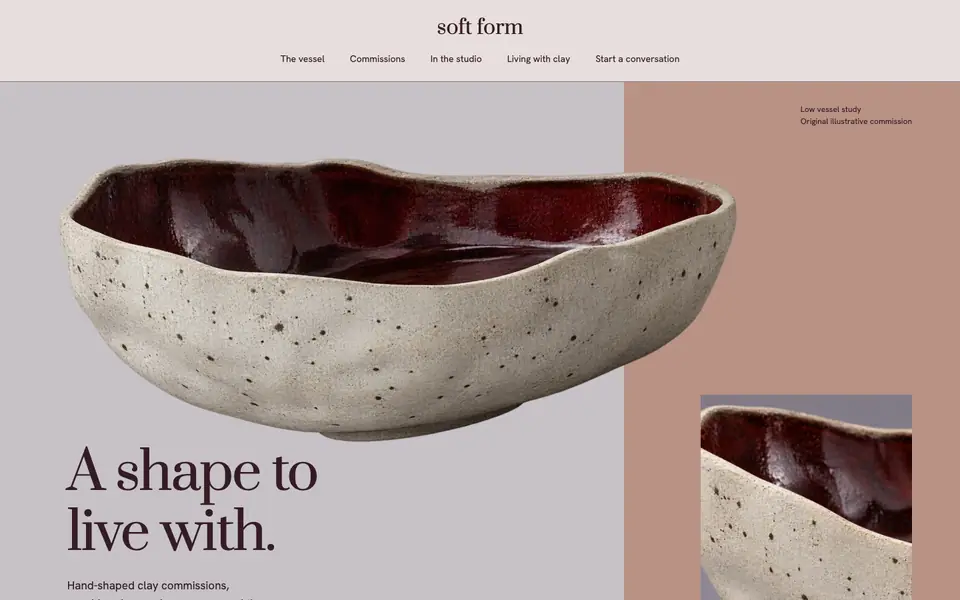 Look 1, Soft Form: sample home page on a computer