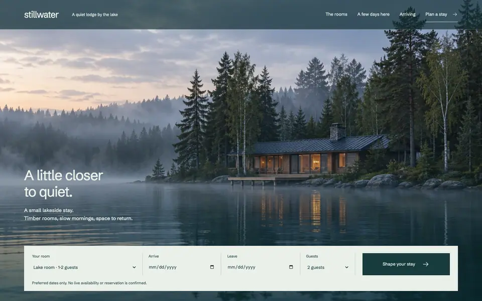 Look 1, Stillwater: sample home page on a computer