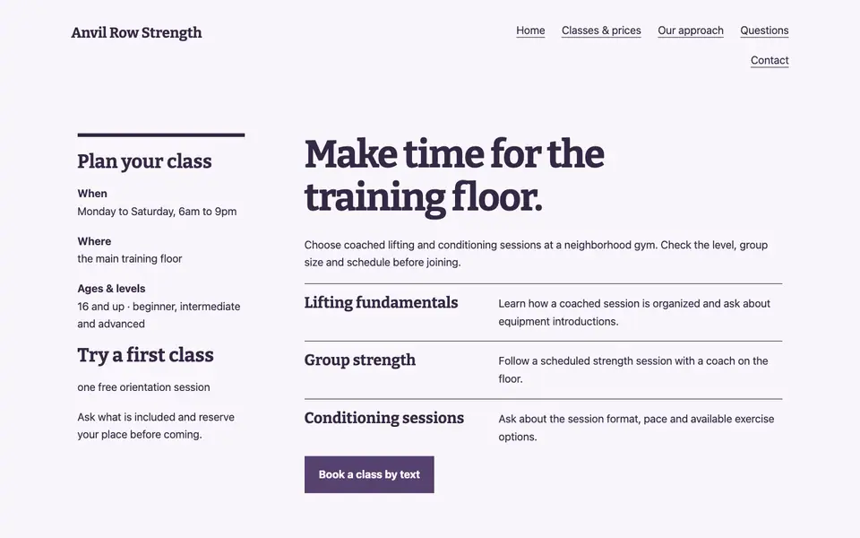 Look 2, Session chalk list: sample home page on a computer