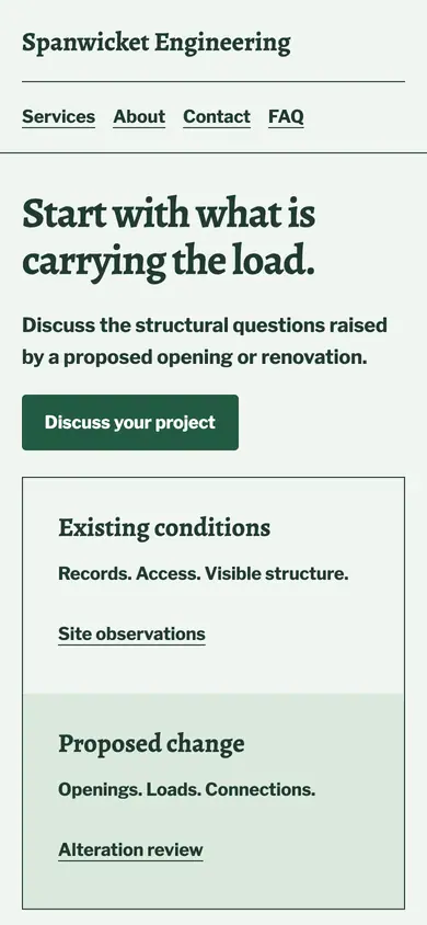 Look 2, Existing and proposed comparison: sample home page on a phone