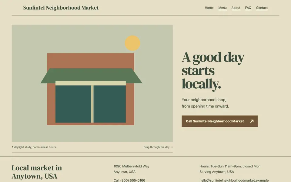 Look 1, Sun Arc: sample home page on a computer