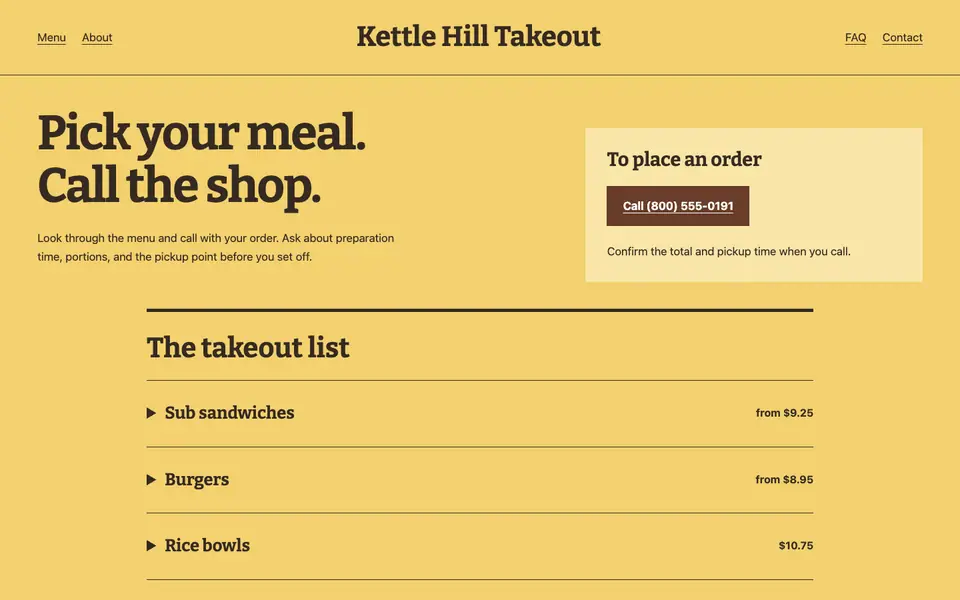 Look 3, Neighborhood pickup ticket: sample home page on a computer