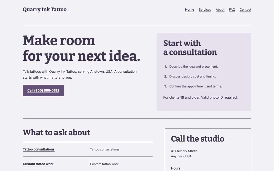 Look 3, Consultation counter card: sample home page on a computer