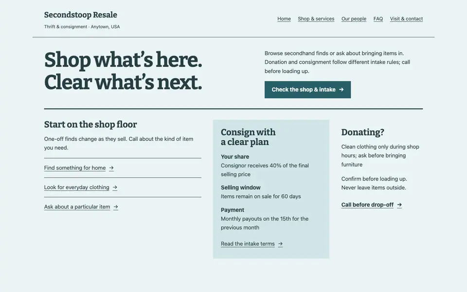 Look 1, Secondhand neighborhood directory: sample home page on a computer