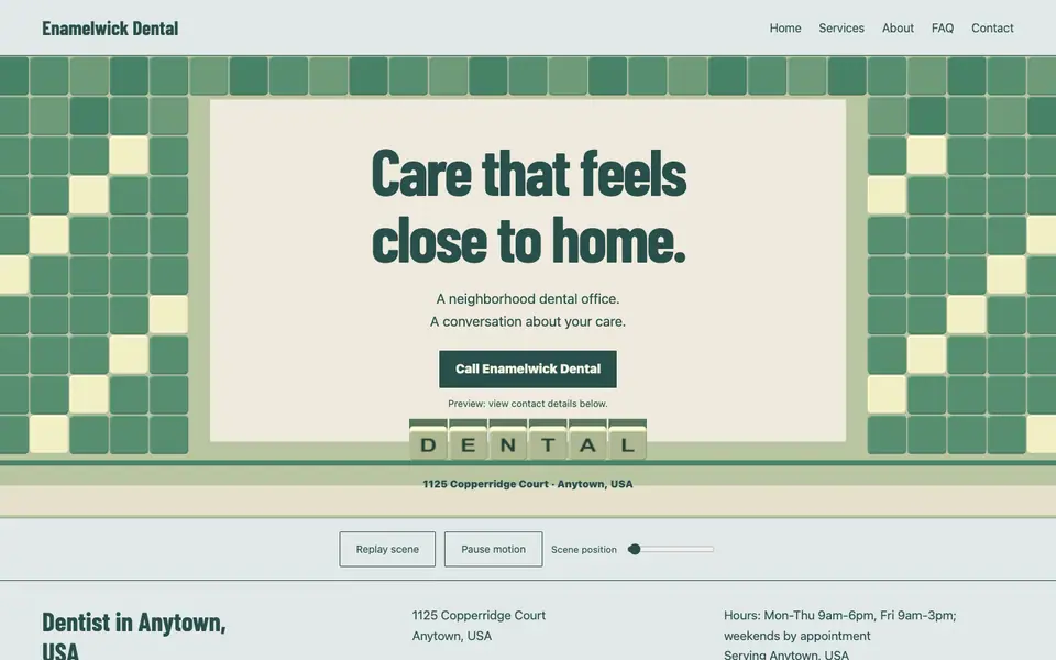 Look 1, Tile Set: sample home page on a computer