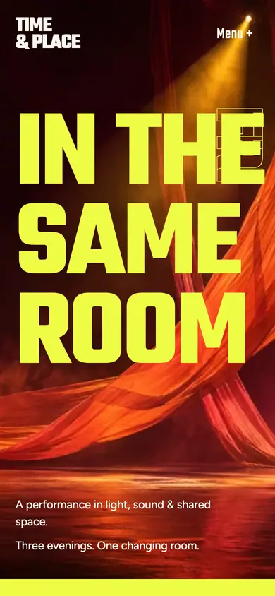 Look 1, Time & Place: sample home page on a phone