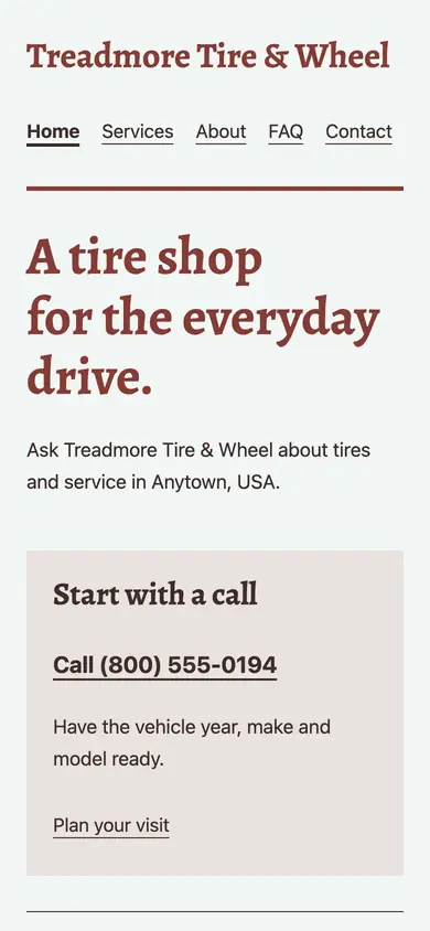 Look 3, Neighborhood shop circular: sample home page on a phone