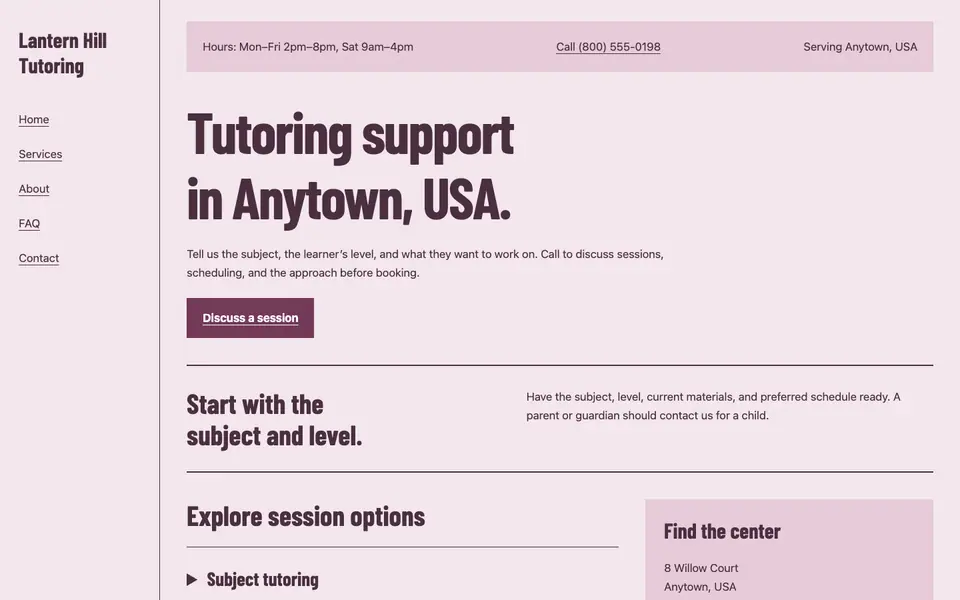 Look 3, Community lesson bulletin: sample home page on a computer