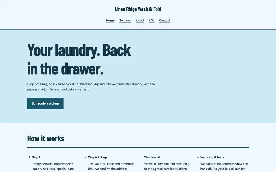 Look 2, Neighborhood route: sample home page on a computer