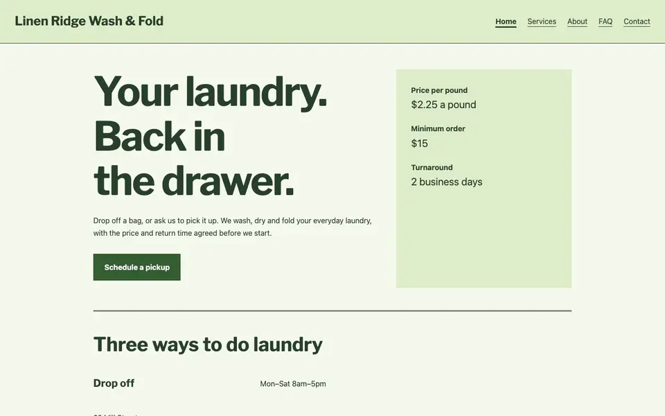Look 3, Counter receipt: sample home page on a computer