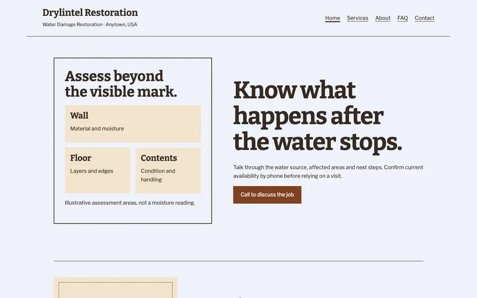 Look 2, Moisture map: sample home page on a computer