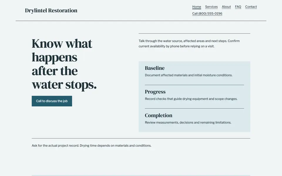 Look 3, Drying record: sample home page on a computer