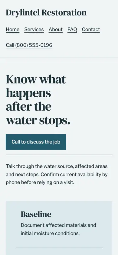 Look 3, Drying record: sample home page on a phone