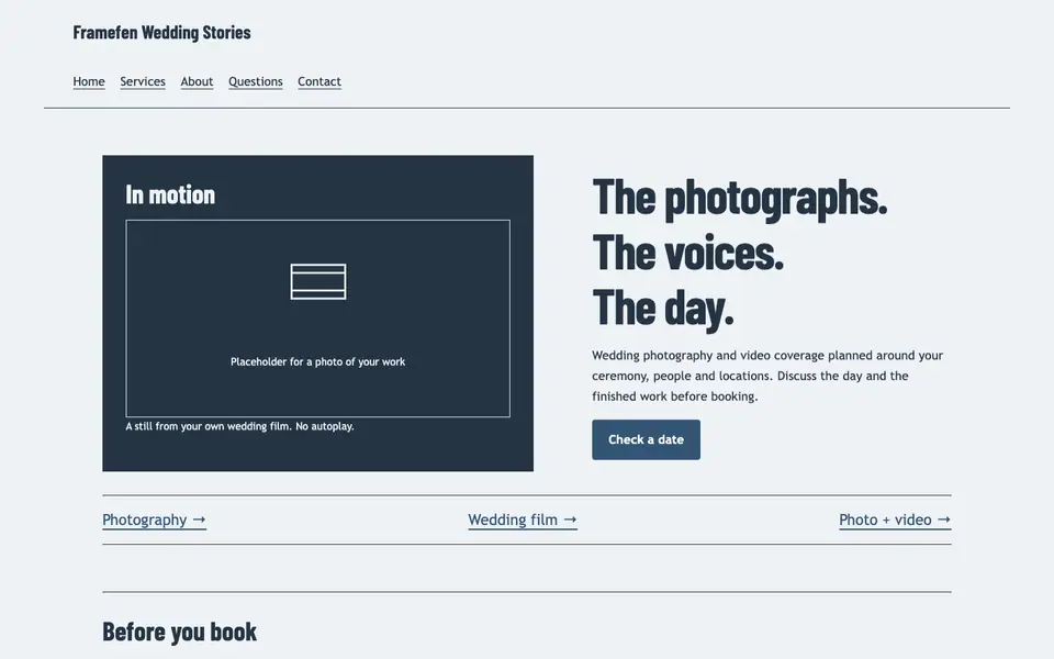 Look 2, Film and stills diptych: sample home page on a computer