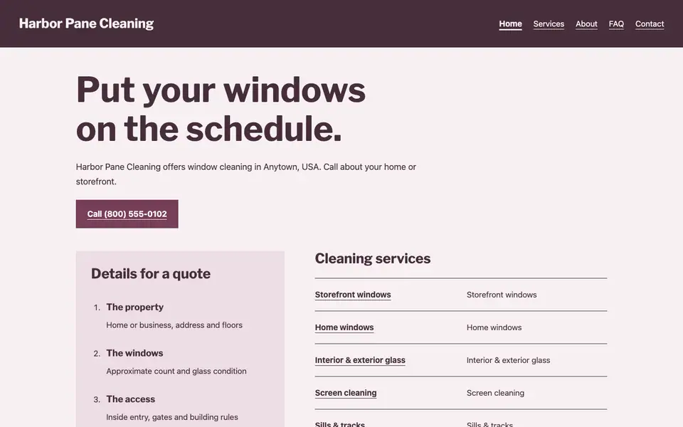 Look 2, Neighborhood route card: sample home page on a computer