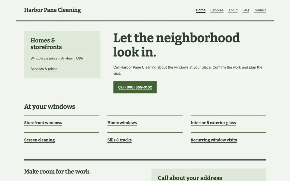 Look 3, Window-day circular: sample home page on a computer