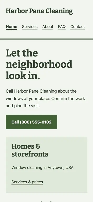 Look 3, Window-day circular: sample home page on a phone