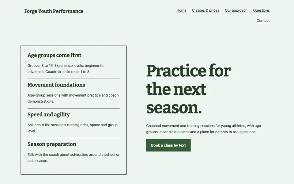 Look 2, Age group roster: sample home page on a computer