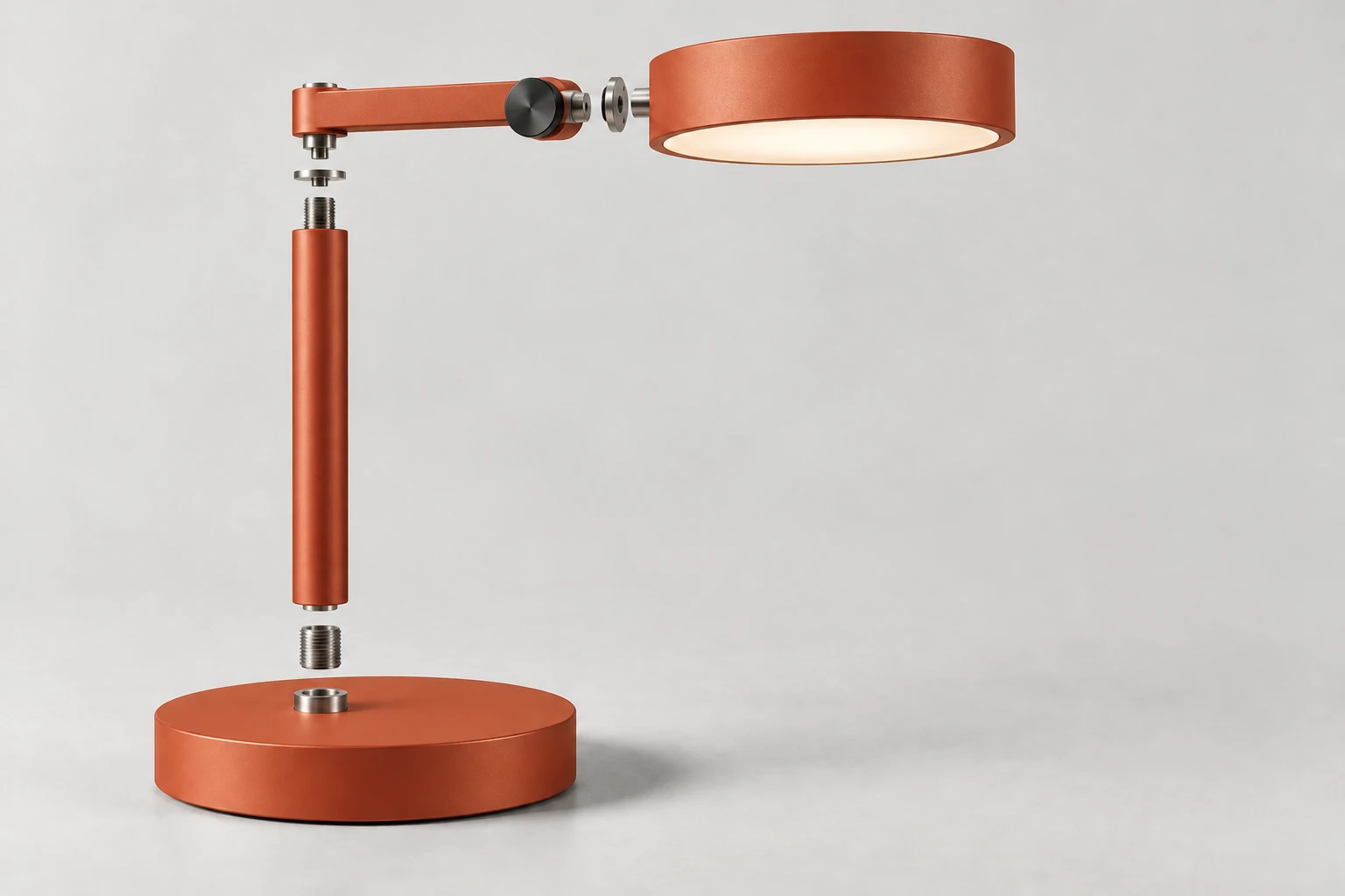Oxide finish on the same exploded lamp